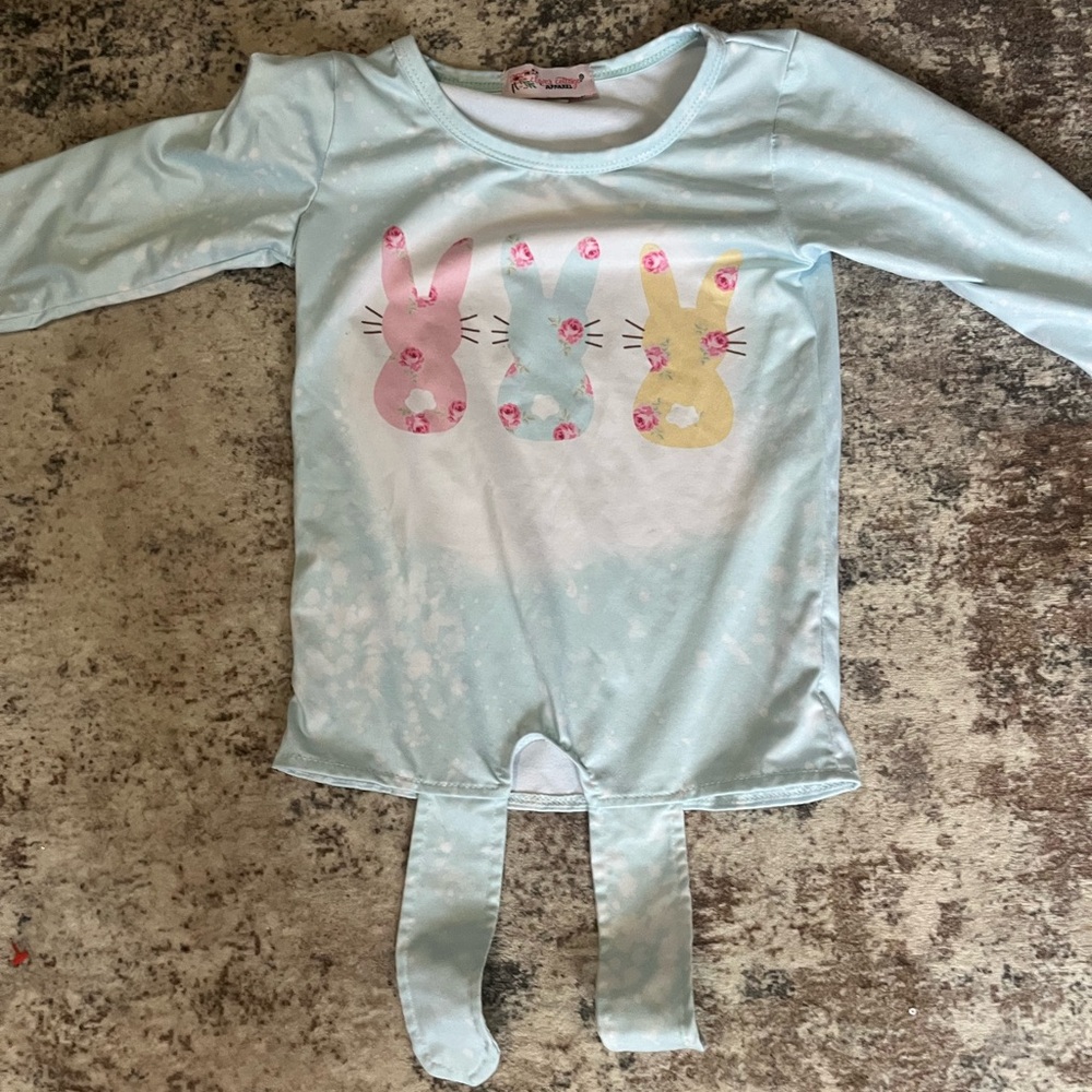 Kids Bunny Print One Piece - Light Blue